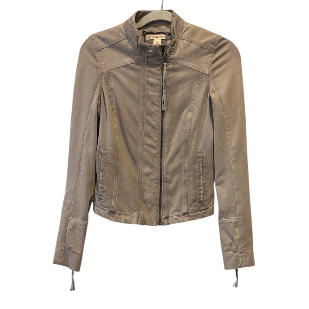 Peyton Jensen Stretch Moto Utility Jacket Size Small